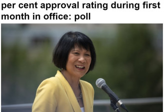 邹至蕙上任第一个月支持率达73%
