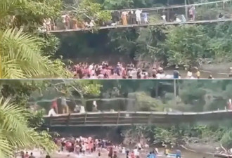 惊悚视频：整座吊桥突然压垮坠河中32伤 因这个酿祸