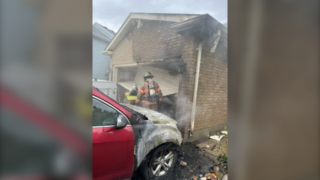 london car fire - garage fire - aug 2023