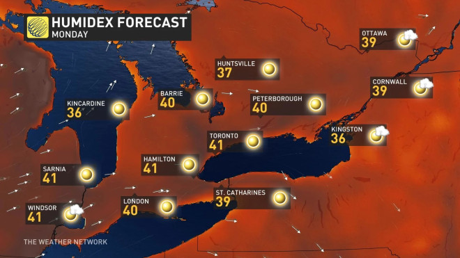 Humidex Monday Ontario Sept. 3