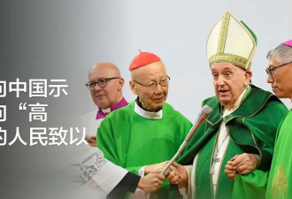 教宗向中国示好，向“高贵”的人民致以问候