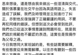 张智霖儿子道歉：我错了 身为中国人要有担当