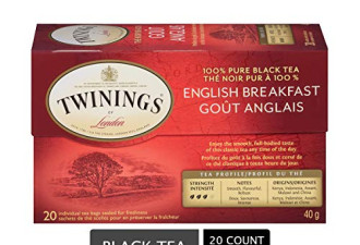 川宁茶 Twining英国川宁茶包冷泡茶 英式早餐茶包 6个装