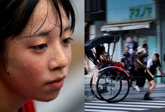 日本实拍：越来越多甜美少女人力车夫 街头挥汗奔跑
