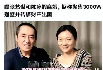 网传73岁张艺谋与41岁陈婷离婚，内幕揭露