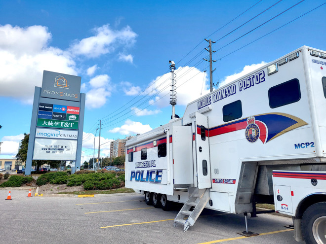 A York Regional Police command post