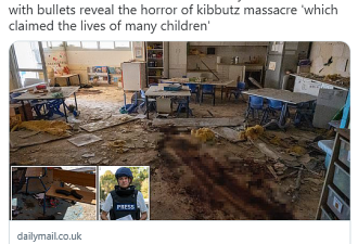 以色列“幼儿园遭血洗”心痛画面曝！地上全是拖行血迹