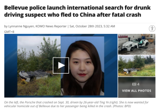 开豪车醉驾杀人！美警全球通缉苹果华人女程序员