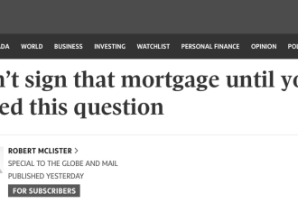 加拿大99%的人不知道，签下房贷之前，一定要问这个问题！