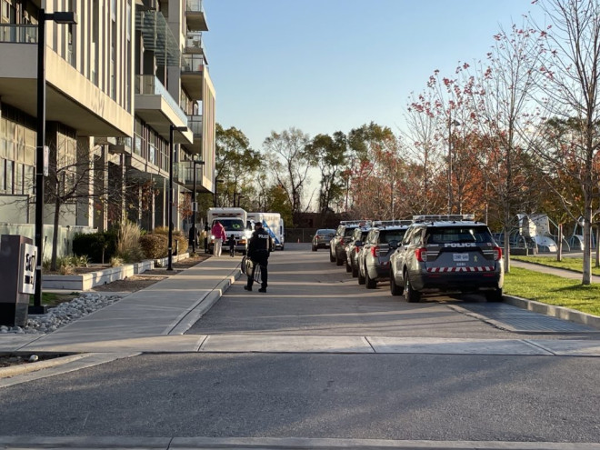 The scene after one person was stabbed in Etobicoke on Nov. 10, 2023