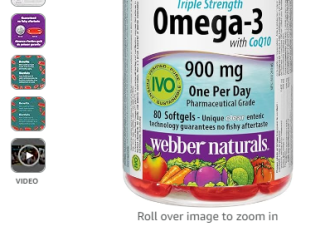 Webber Naturals Omega-3 含 CoQ10，80 粒