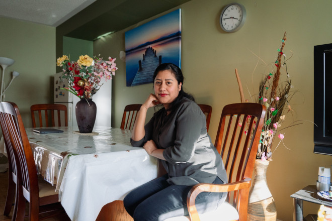  Lucia Martinez, a server and event cook, in her kitchen