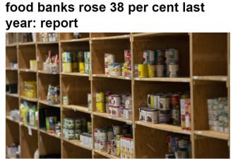 安省使用食品银行人数上年度猛增38％