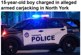 多伦多15岁男孩持枪劫车被捕