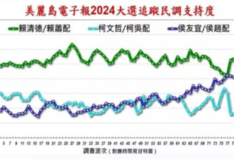 台湾大选最新民调：赖萧配38.3%继续领先
