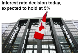 央行今天公布利率保持5%不变
