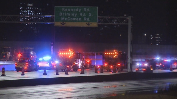 pedestrian hit Highway 401 Dec. 10