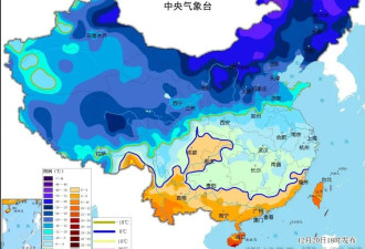 “零度线”向南挺进 中国约九成国土将被“冰冻”