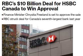 彭博社爆料：135亿加元收购案将正式获批，加拿大银行业迎巨变！