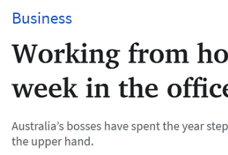 澳洲老板们想让员工在办公室工作几天