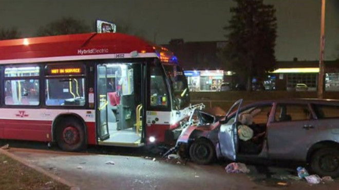 TTC bus collides with vehicle in Scarborough | CP24.com
