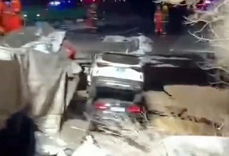 内蒙古高速大桥突然断裂 4车坠入7人伤亡