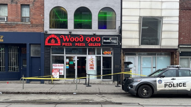 The scene of a triple shooting at Queen and Parliament on Dec. 30.