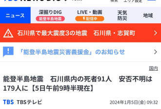 日本地震已致91人死亡，179人失踪.....