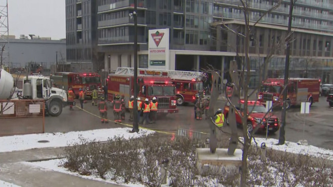 Emergency responders were called to a condo-under-construction on Jan. 11 after a fire reportedly broke out in the building's underground parking garage.