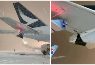 日本机场又出事！国泰大韩客机碰撞 撞出大窿 损毁严重