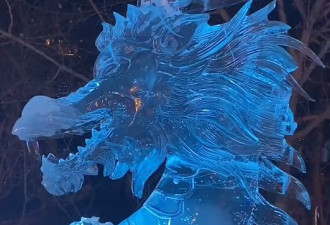 哈尔滨巨龙冰雕惨遭百厌星“剥牙”