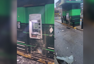 多伦多街头ATM取款机被炸坏