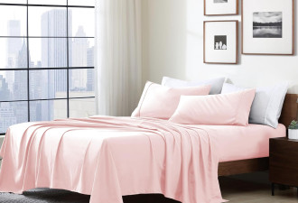 Cathay Home 超柔软防过敏 超细纤维Queen床单4件套 ，现价$14.97