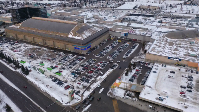 An undated aerial photo of West Edmonton Mall. 