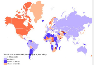 加拿大手机上网费比法国贵26倍，比津巴布韦便宜很多