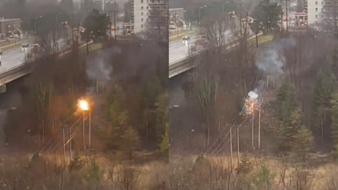 Images of the transformer that reportedly caught fire on Saturday morning at around 9 a.m. (Amanda Rowell)