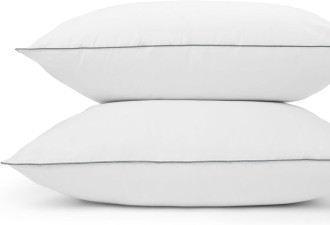 用于睡眠的大号枕头，套装包含2个（白色）