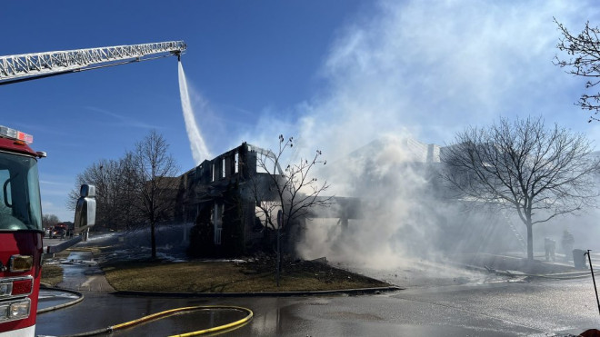 A home in the area of Van Scott Drive and McLaughlin Road in Brampton was badly damaged in a fire on March 6, 2024
