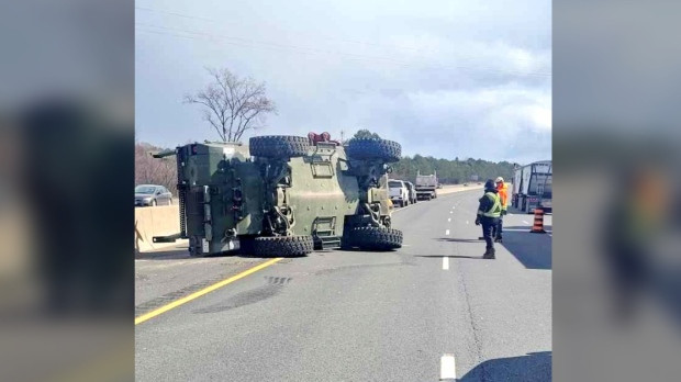 military vehicle rollover Oshawa