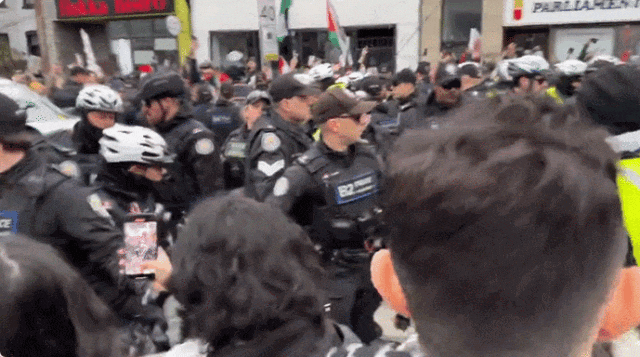 多伦多大规模骚乱：大批警察强制清场+抓人！群众&quot;投粪&quot;袭警