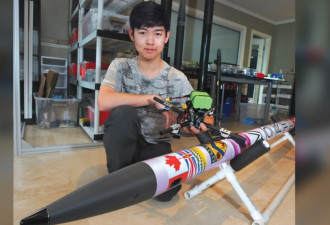 加拿大华裔少年发明火箭参加国际大赛！梦想当宇航员