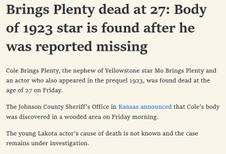 美国演员科尔失踪后死在林中，年仅27岁
