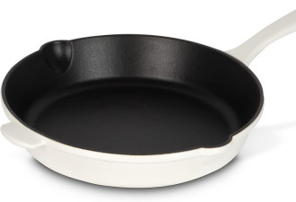 Cuisinart 珍珠白铸铁圆形煎锅 25cm 热量分布均匀