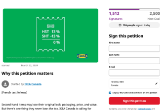 同一件商品收2次税：加拿大Ikea要求政府取消这项征税