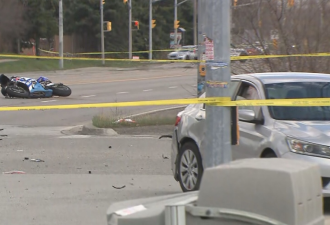 摩托车与汽车在宾顿市相撞 骑手身亡