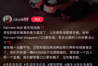 多伦多华人深夜遭偷车：视频记录全过程！小偷嚣张挑衅！