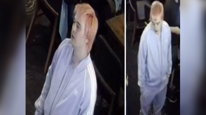 Surveillance photo images of suspect wanted for allegedly threatening Harbourfront restaurant employees.