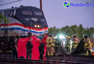 纽约州皮卡车被火车撞上 车上3人全死