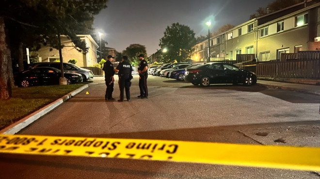 Police on scene of a shooting in North York.