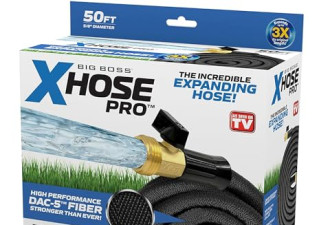 6.3 折 Xhose Pro 可扩展花园软管 50 英尺，带黄铜配件的水管